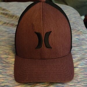Hurley Men's Maroon and Black Hat